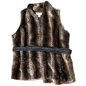 liz claiborne fax fur vest